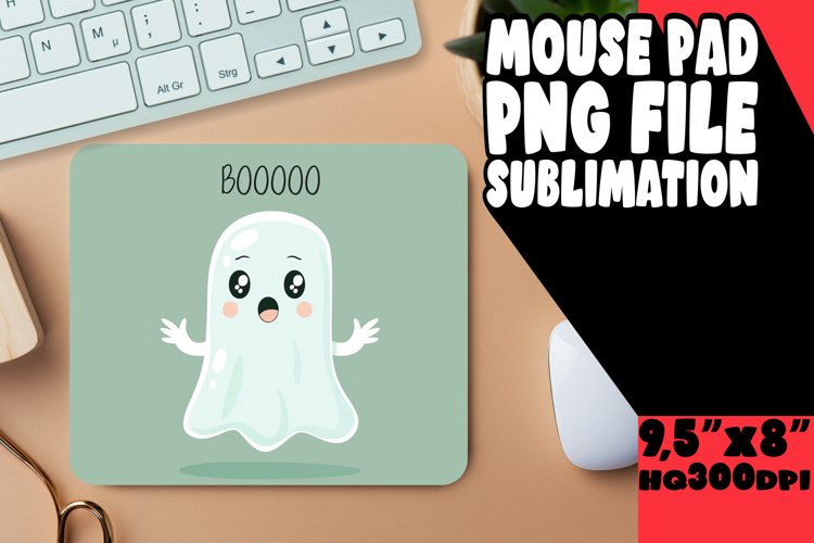 Spooky Halloween Ghost Mouse Pad Adorable Art