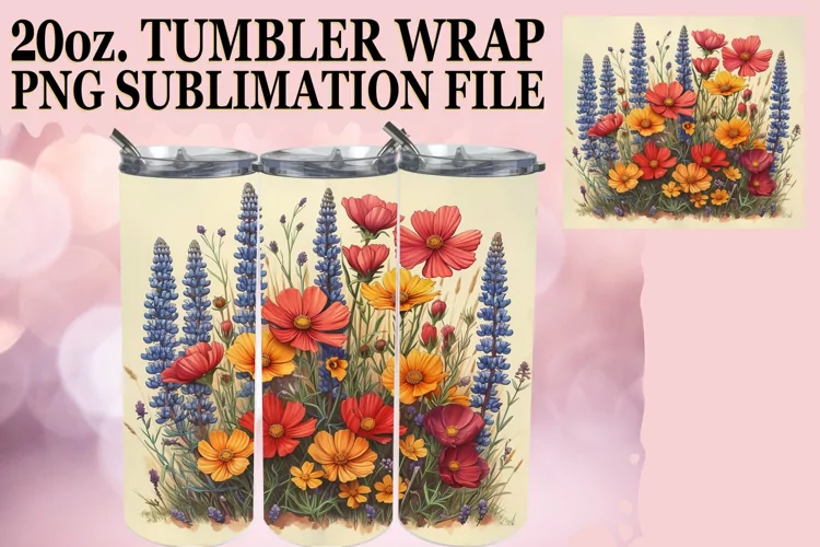 Joyful Meadow of Flowers Tumbler Design