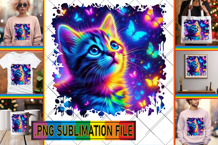 Playful TOTE BAG Art PNG, Cat