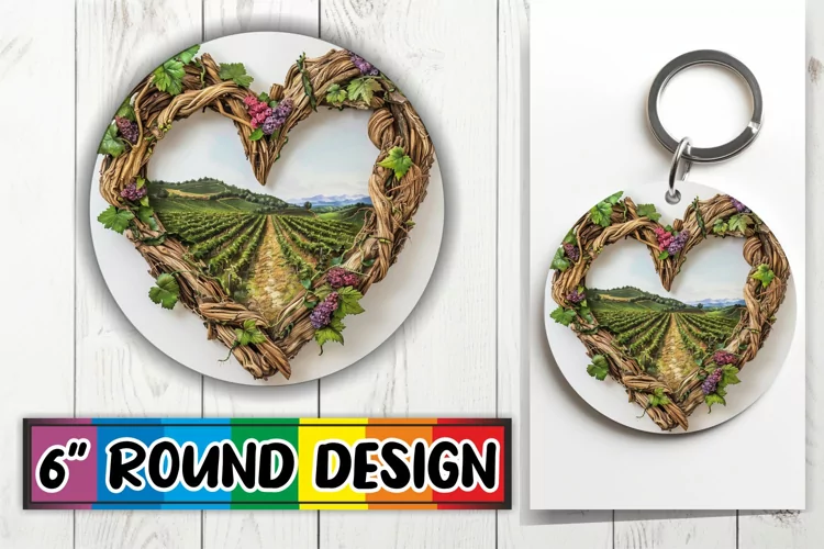 Floral Serenity Sublimation 3D Heart Frame