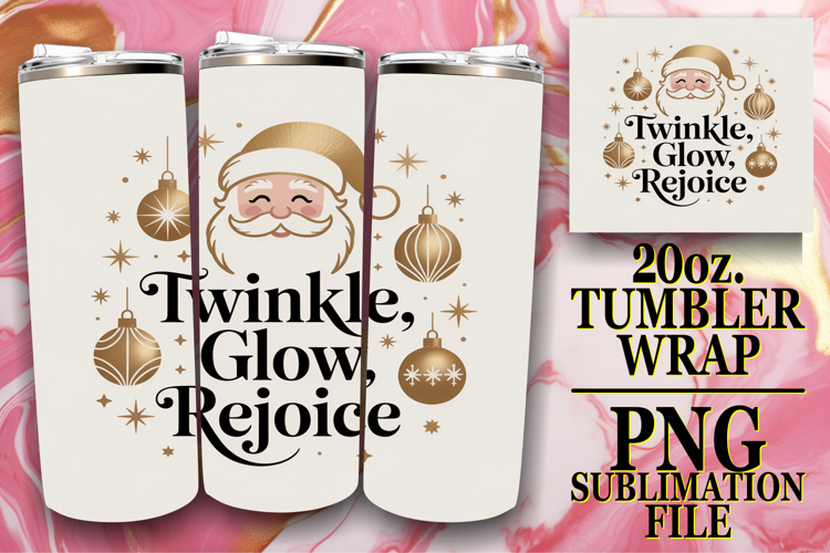 Playful Moments 20oz tumbler wrap, Funny Santa