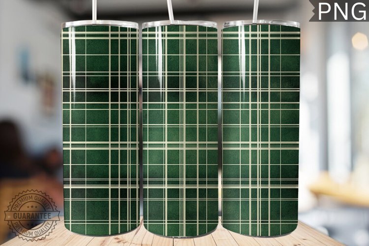 Green Plaid Tumbler Wrap - High Quality 300 Dpi example image 1