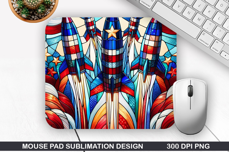 Fireworks Mouse Pad Sublimation, 4th Of July Mouse Pad PNG example image 1