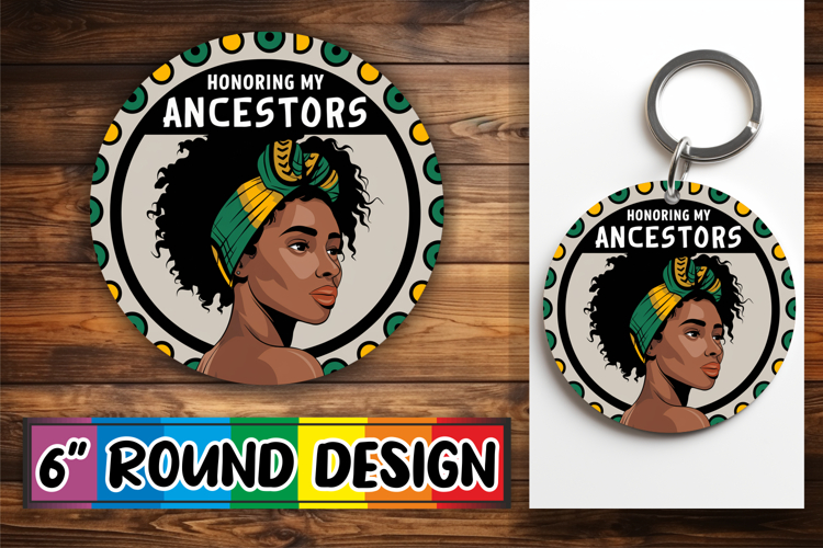 Luminous Round Ornaments Sublimation, Black Woman
