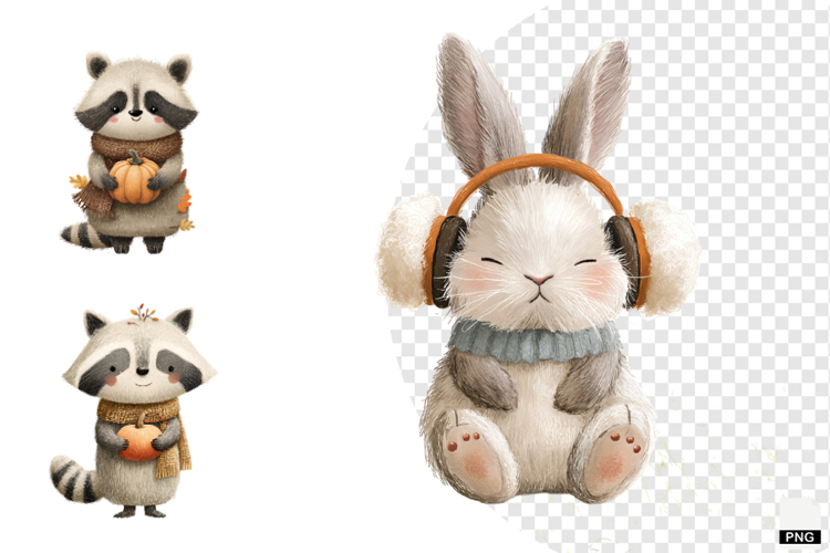 Cute Winter Animals Clipart