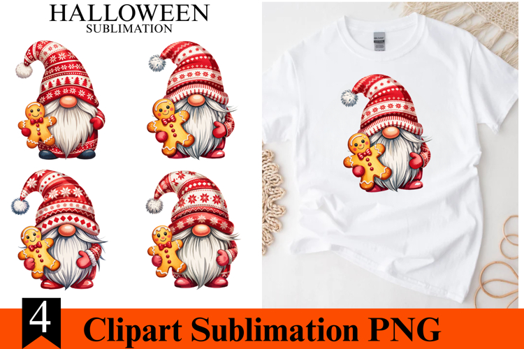 4 Christmas Gnome Clipart PNG | Merry Christmas Png