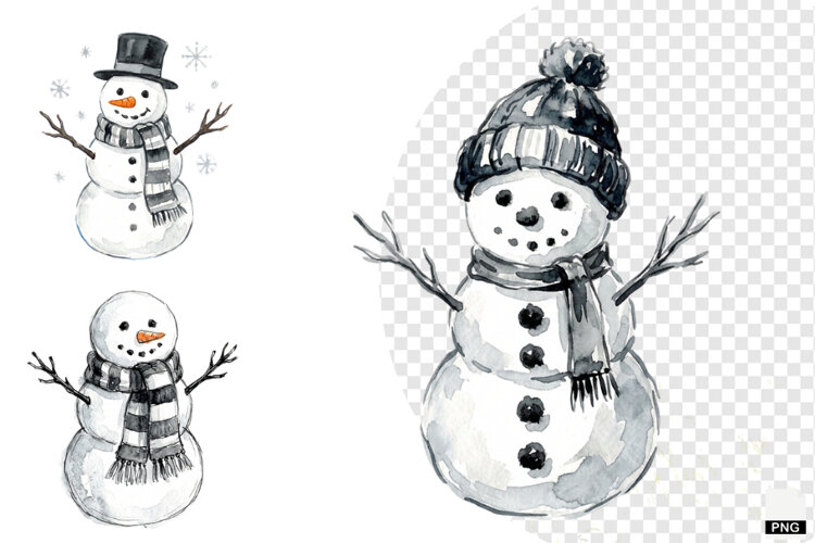 Snowman Party Clipart example image 1