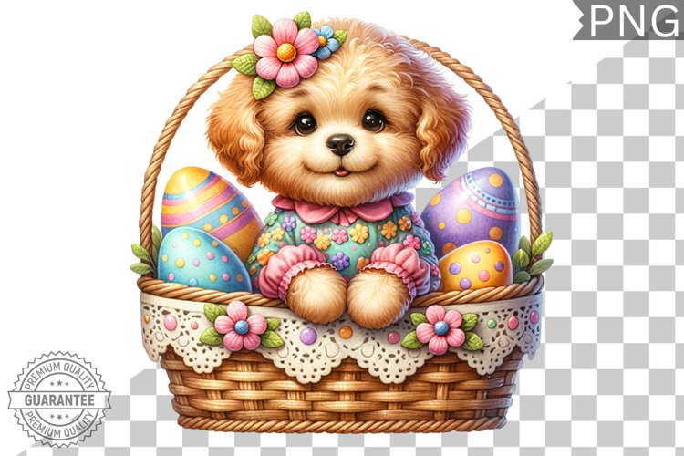 Easter Dog Sublimation - Easter Clipart PNG Design