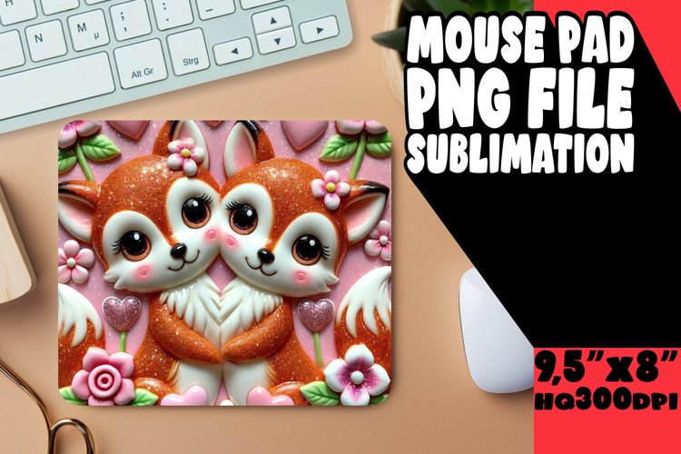 Sweet Desk Mat Sublimation Designs, Sweet Animals example image 1