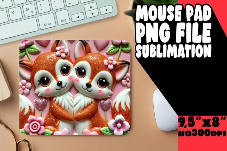 Sweet Desk Mat Sublimation Designs, Sweet Animals