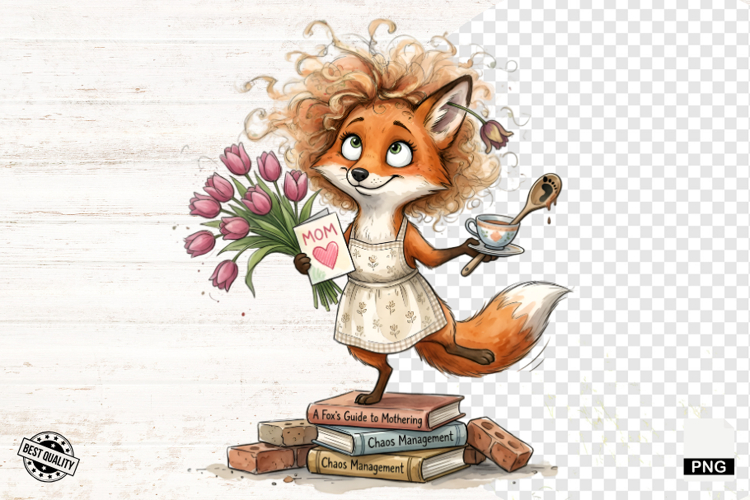 Whimsical Fox Mom PNG - Fox Clipart