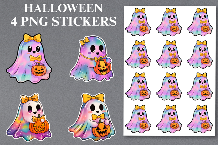 4 Halloween Boo Stickers Png | Printable