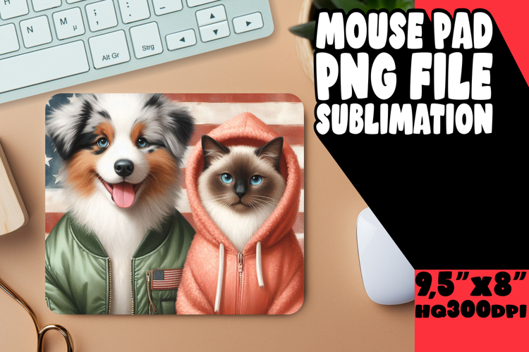joyful MOUSE MAT Sublimation Style, Dog and cat