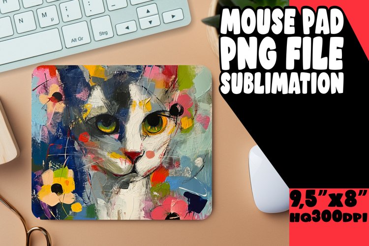 Amusing Cat Sublimation Desk Pad example image 1