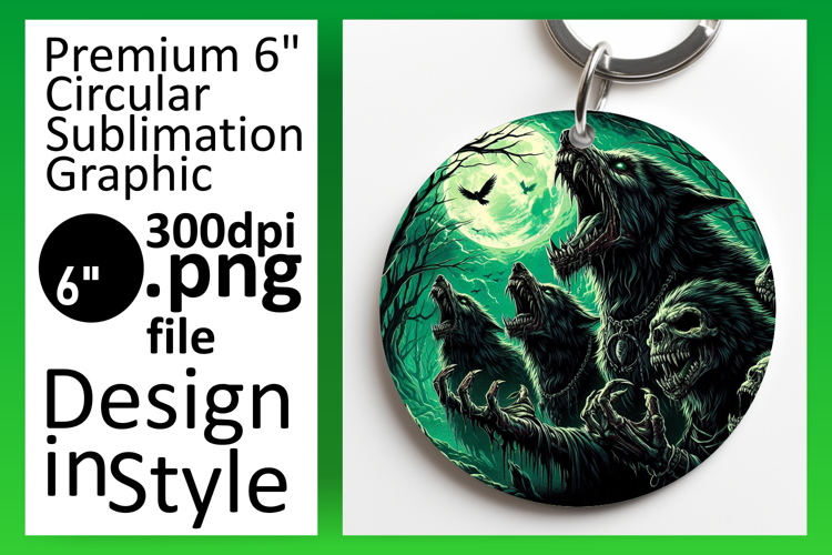 Vibrant Circle PNG Sublimation Design , Horror Halloween example image 1