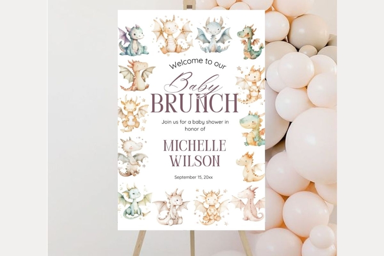 Baby Shower Welcome Sign Template 253 example image 1