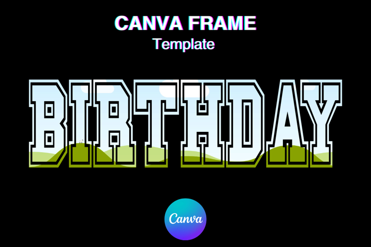 BIRTHDAY Canva Frame Add Photo Varsity Shirt Design Party