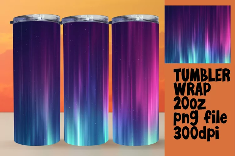 Colorful Tumbler Wrap with Gradient Pattern Art 20oz