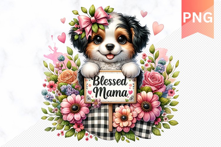 Blessed mama Sublimation - Mothers Day Clipart PNG