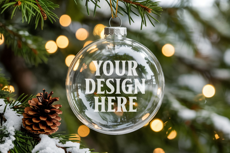 Acrylic Christmas Ornament Mockups , acrylic blank mockup