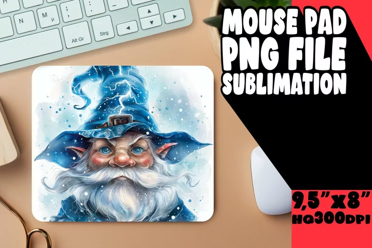 Whimsical Wilderness: Watercolor Gnome Mouse Pad Design