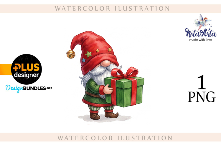 Watercolor Christmas gnomes, Christmas Gnomes