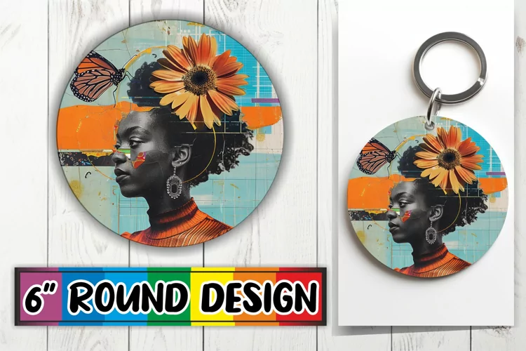 Afro Woman Tumbler Abstract Artistic Wrap Design PNG