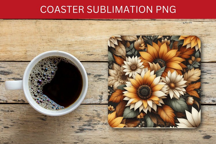 square coaster - sunflowers pattern