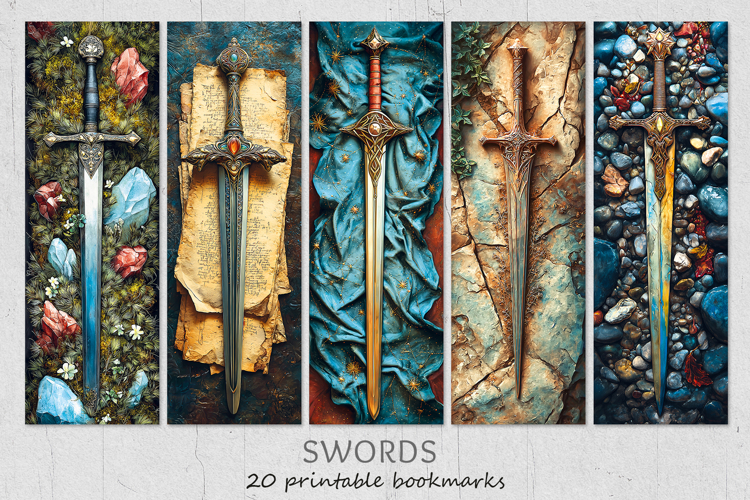 Sword Printable bookmarks, bookmark sublimation