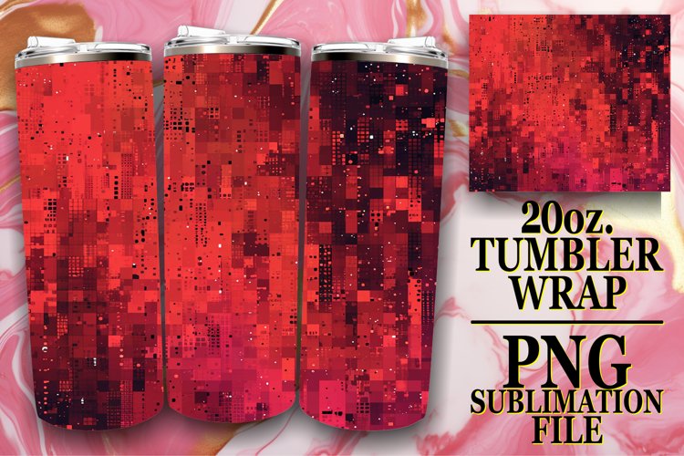 Sublimation Red Glitter Pattern for Tumblers