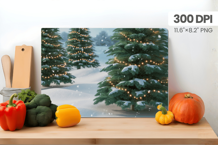 Winter Christmas Wonderland Cutting Board PNG Sublimation