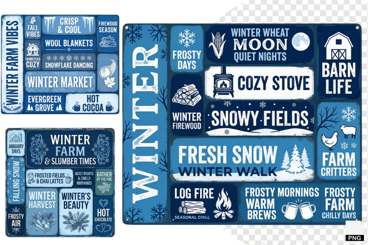 Winter Farm Signs PNG