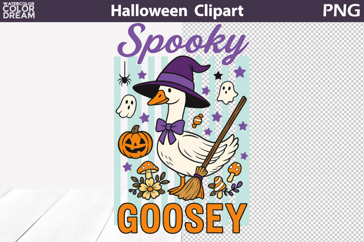 Spooky Goosey PNG Halloween Hot DTF Transfer Print Design