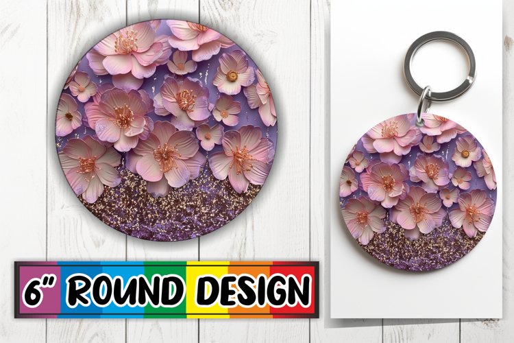 Dazzling Blossom Leopard Sublimation : Keychain, Coaster