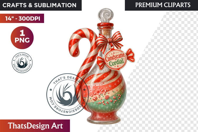 Christmas Winter Potion Bottles PNG, Magical Holiday Clipart