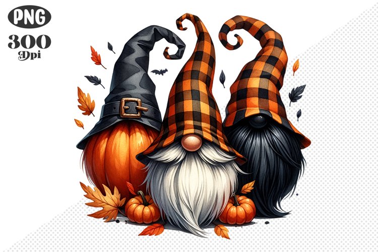Halloween Gnomes Sublimation - Clipart PNG Design