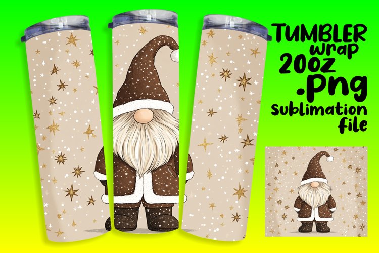 Festive Gnome Wrap 20oz Christmas Design Sublimation
