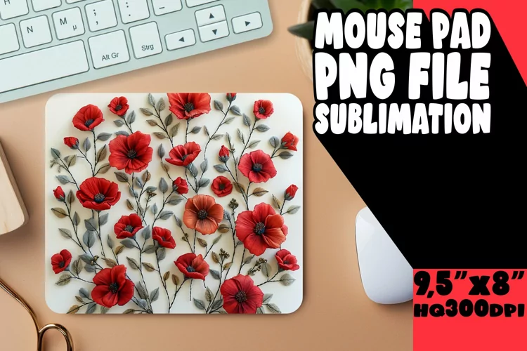 Enchanted Floral Fusion: Sublimation Mouse Pad