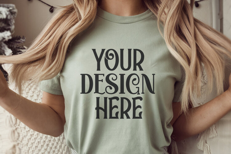 Moss Comfort Colors 1717 Christmas Mockup, CC 1717 example image 1