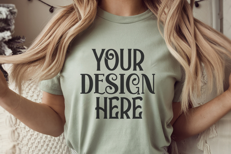 Moss Comfort Colors 1717 Christmas Mockup, CC 1717