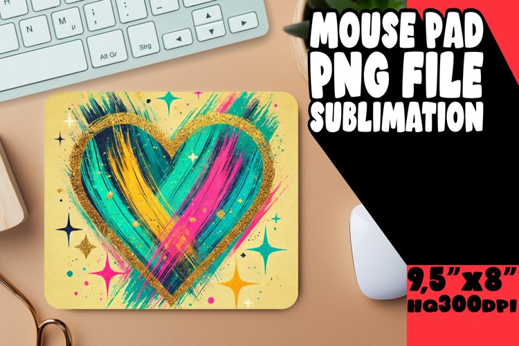 VIBRANT DESK PAD SUBLIMATION ART, Heart example image 1