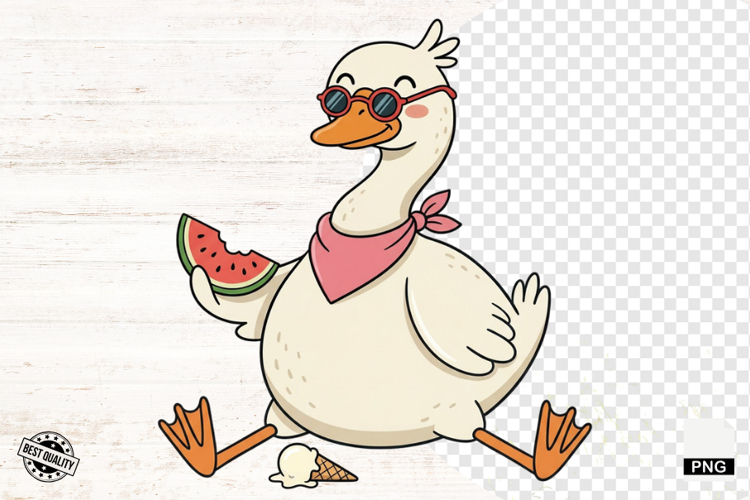 Summer Silly Goose Clipart PNG