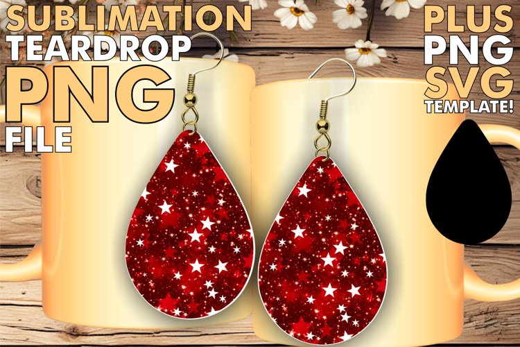 Celestial Elegance: Sublimation Starry Teardrop Earrings example image 1