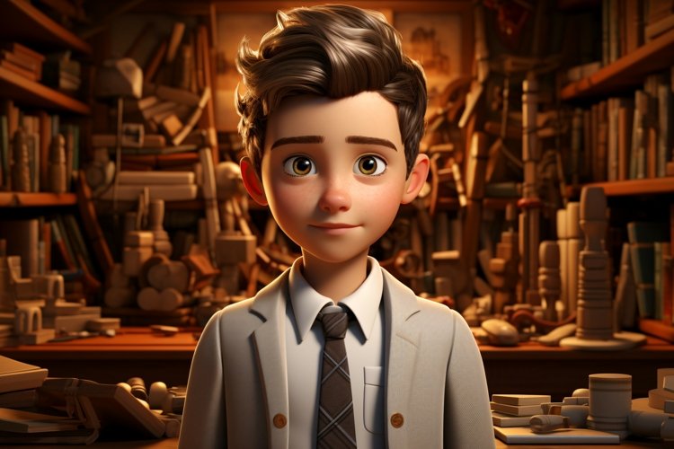 3D Character Boy Real_Estate Advisor relevant environment