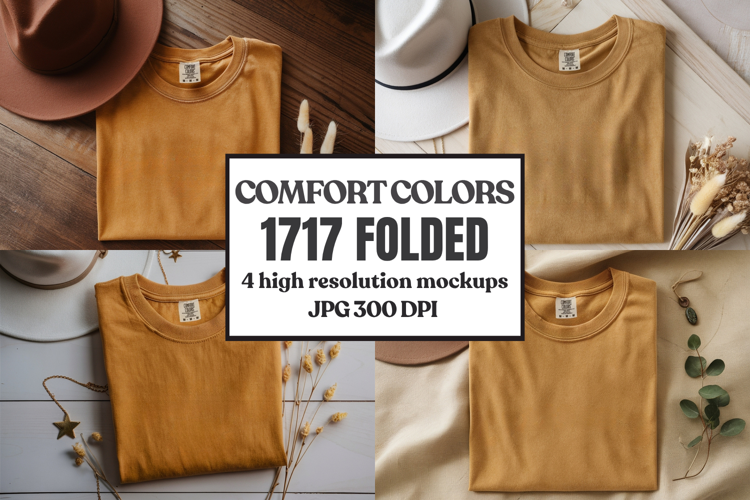 Comfort Colors 1717 Folded Tshirt Mockups