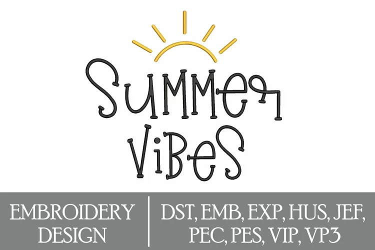 Summer Vibes Machine Embroidery Design