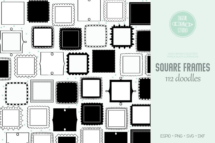 Square Frames | Hand Drawn Border & Decorative Label example image 1