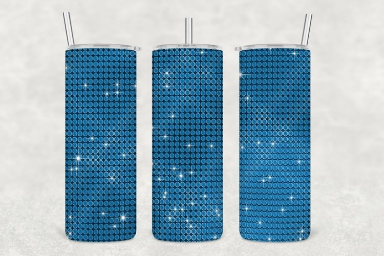 Blue Glossy Glitter Tumbler Wrap Sublimation