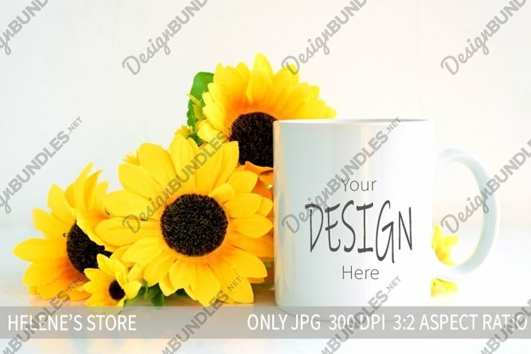 Coffee mug mockup | Farmhouse mug mockup | sunflower | jpeg