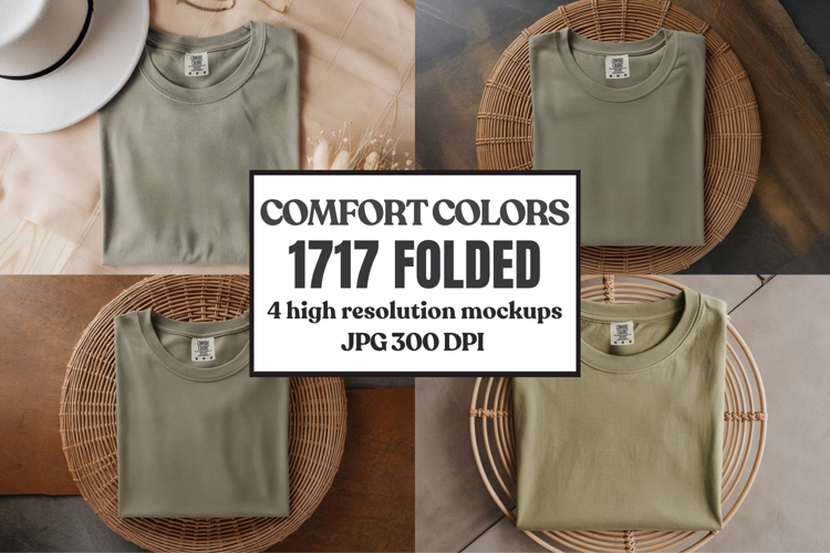 Comfort Colors 1717 Folded Tshirt Mockups